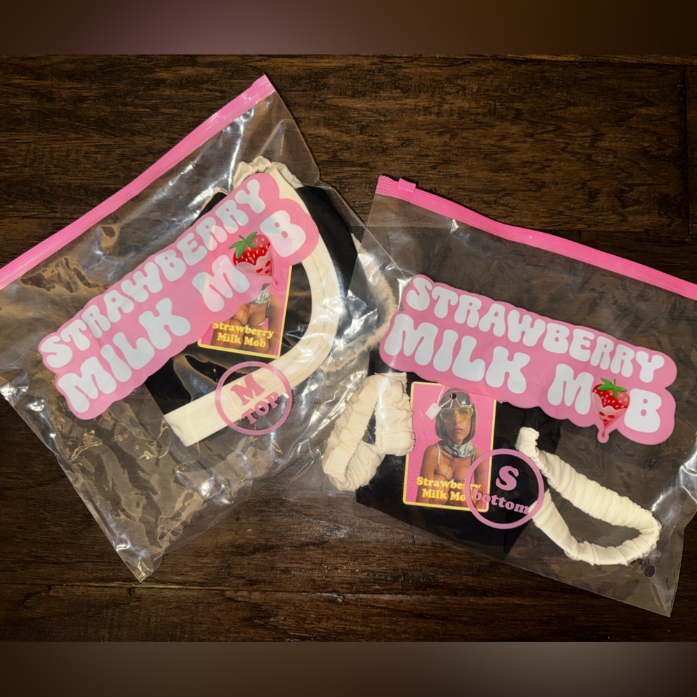 Strawberry Milk Mob Black Sporty Set